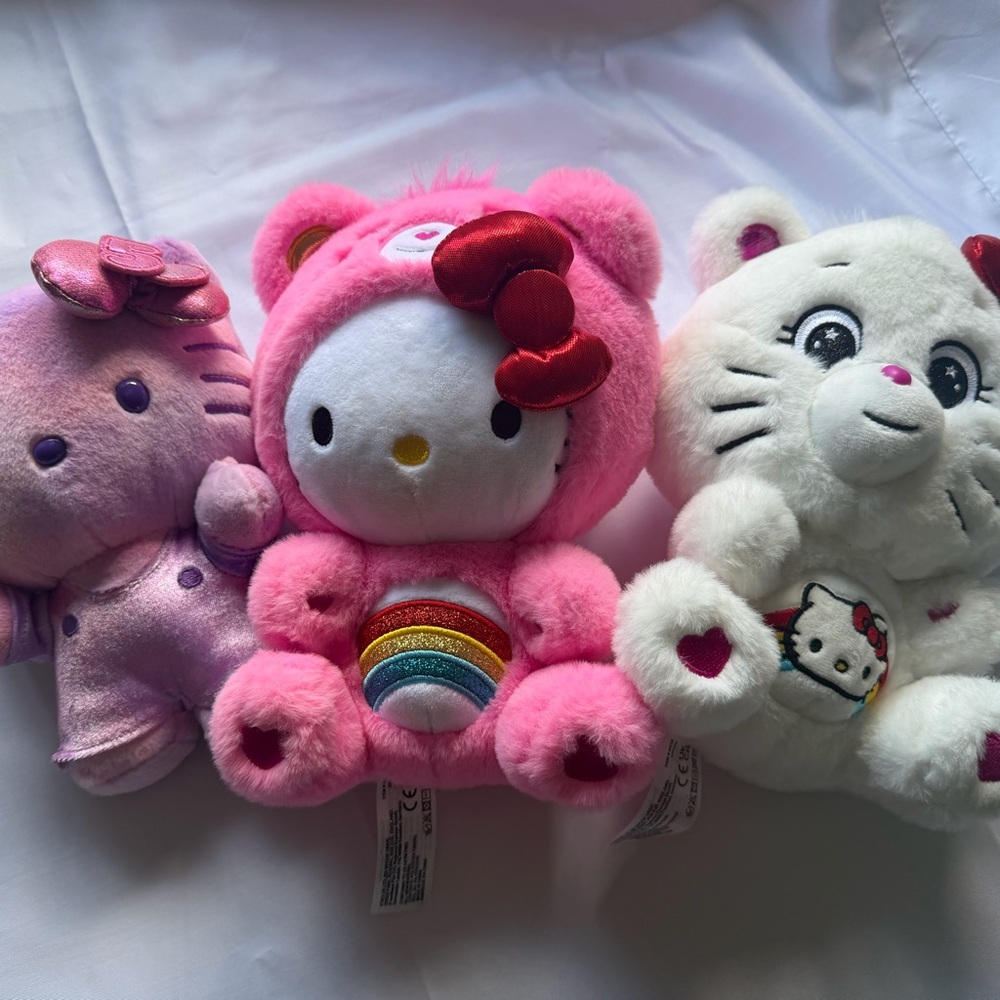 Hello Kitty Plush Trio - Pink, Red, and White